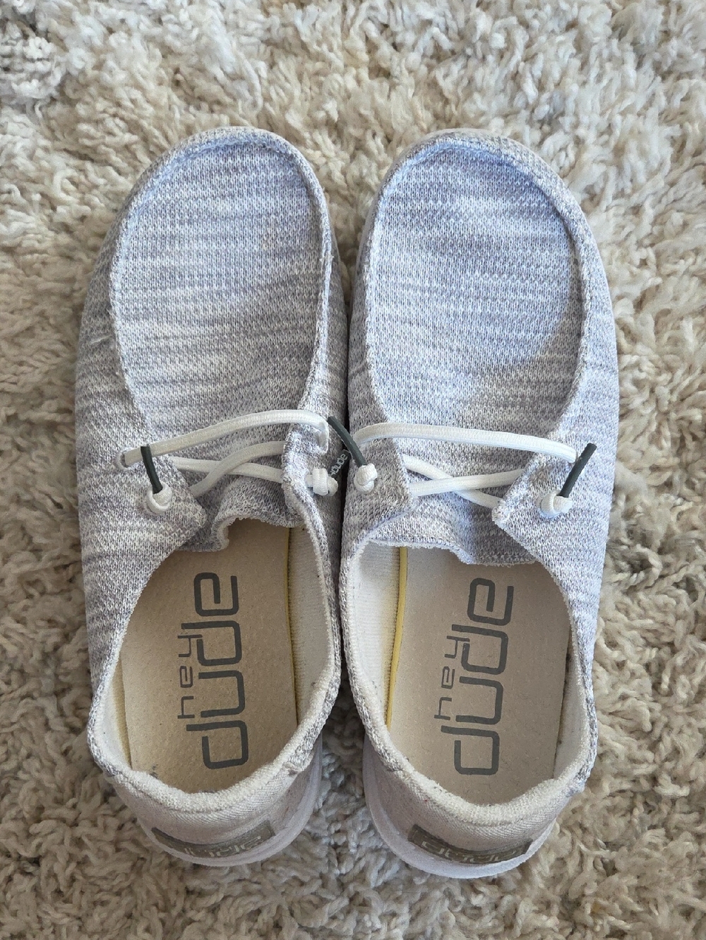 Hey Dude Slip-On Knit Shoes in Light Gray